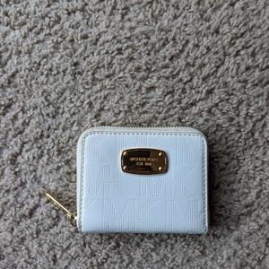 MICHAEL KORS white mini zip wallet